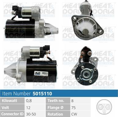 Meat & Doria 5015110 - Starter autospares.lv