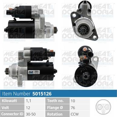 Meat & Doria 5015126 - Starter autospares.lv