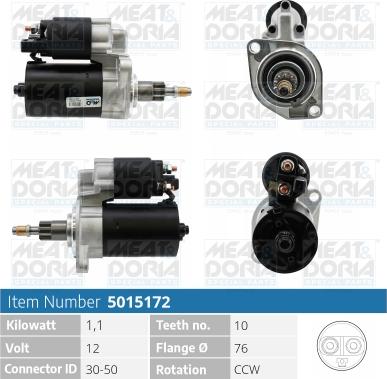 Meat & Doria 5015172 - Starter autospares.lv