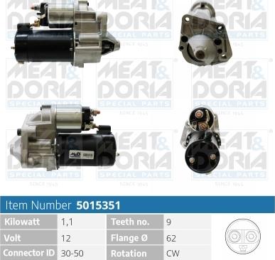 Meat & Doria 5015351 - Starter autospares.lv