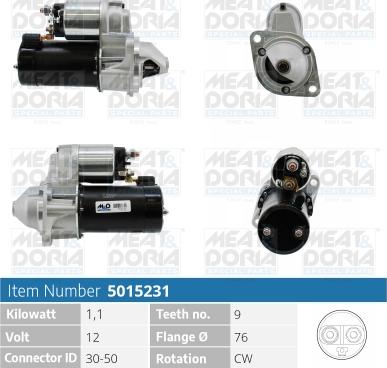 Meat & Doria 5015231 - Starter autospares.lv