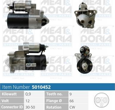 Meat & Doria 5010452 - Starter autospares.lv