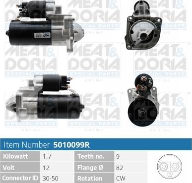 Meat & Doria 5010099R - Starter autospares.lv