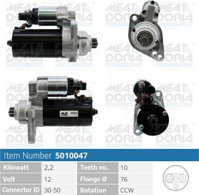 Meat & Doria 5010047 - Starter autospares.lv