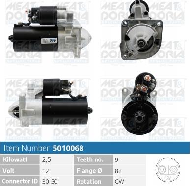 Meat & Doria 5010068 - Starter autospares.lv