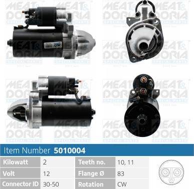 Meat & Doria 5010004 - Starter autospares.lv