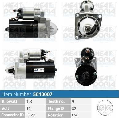 Meat & Doria 5010007 - Starter autospares.lv