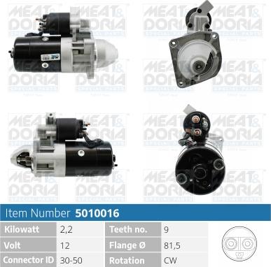 Meat & Doria 5010016 - Starter autospares.lv