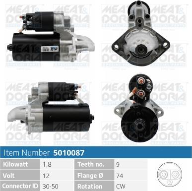 Meat & Doria 5010087 - Starter autospares.lv