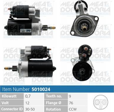 Meat & Doria 5010024 - Starter autospares.lv