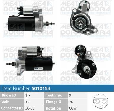 Meat & Doria 5010154 - Starter autospares.lv