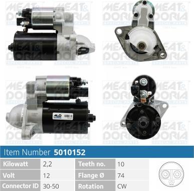 Meat & Doria 5010152 - Starter autospares.lv