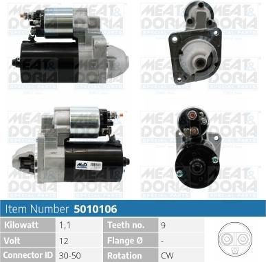 Meat & Doria 5010106 - Starter autospares.lv