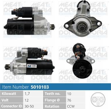 Meat & Doria 5010103 - Starter autospares.lv