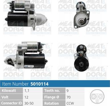 Meat & Doria 5010114 - Starter autospares.lv