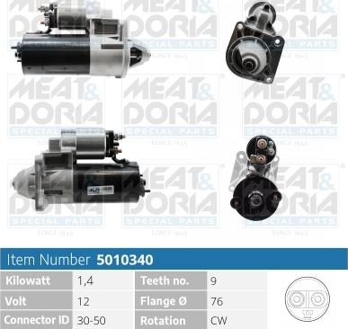 Meat & Doria 5010340 - Starter autospares.lv