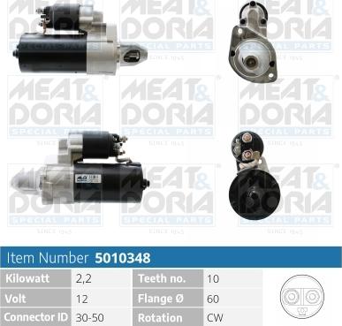 Meat & Doria 5010348 - Starter autospares.lv