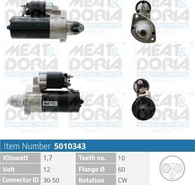 Meat & Doria 5010343 - Starter autospares.lv