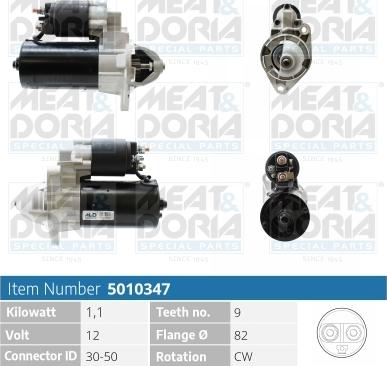 Meat & Doria 5010347 - Starter autospares.lv