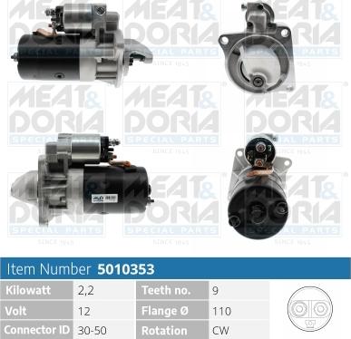 Meat & Doria 5010353 - Starter autospares.lv