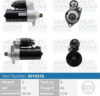 Meat & Doria 5010316 - Starter autospares.lv