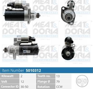 Meat & Doria 5010312 - Starter autospares.lv