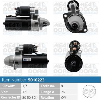 Meat & Doria 5010223 - Starter autospares.lv