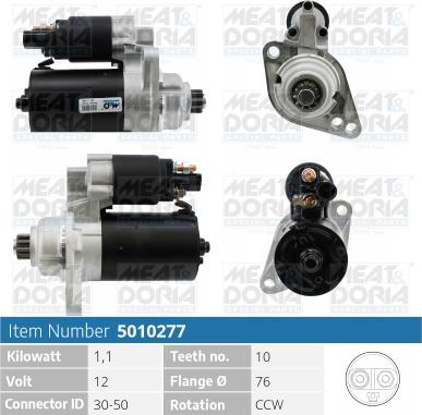 Meat & Doria 5010277 - Starter autospares.lv