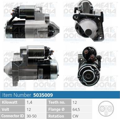 Meat & Doria 5035009 - Starter autospares.lv