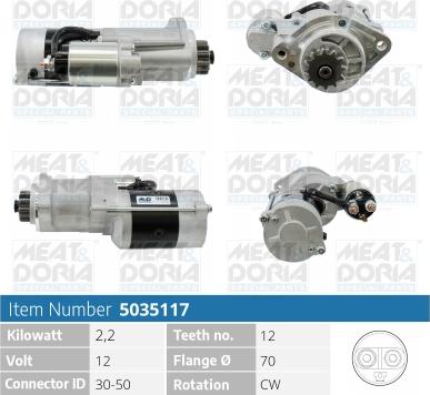 Meat & Doria 5035117 - Starter autospares.lv