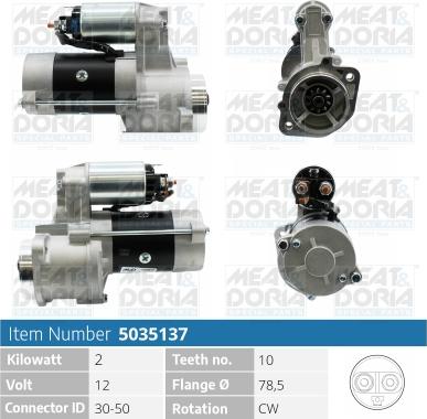 Meat & Doria 5035137 - Starter autospares.lv