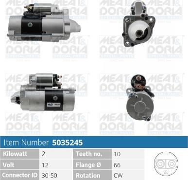 Meat & Doria 5035245 - Starter autospares.lv