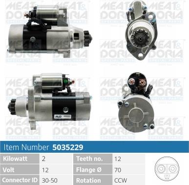 Meat & Doria 5035229 - Starter autospares.lv