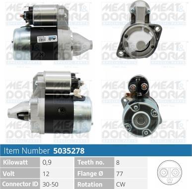 Meat & Doria 5035278 - Starter autospares.lv