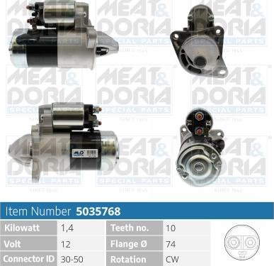 Meat & Doria 5035768 - Starter autospares.lv