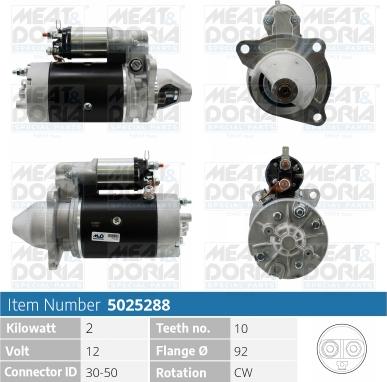 Meat & Doria 5025288 - Starter autospares.lv