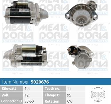 Meat & Doria 5020676 - Starter autospares.lv