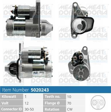 Meat & Doria 5020243 - Starter autospares.lv