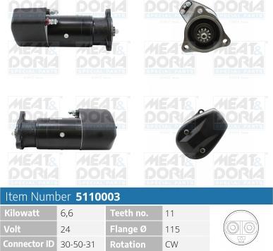 Meat & Doria 5110003 - Starter autospares.lv