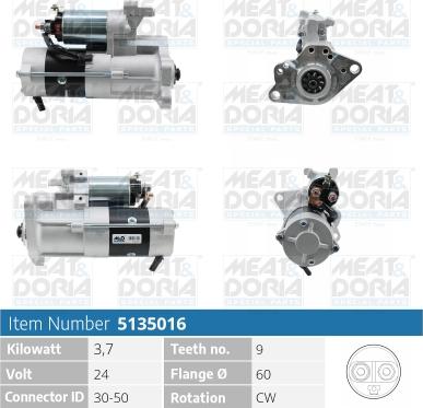 Meat & Doria 5135016 - Starter autospares.lv