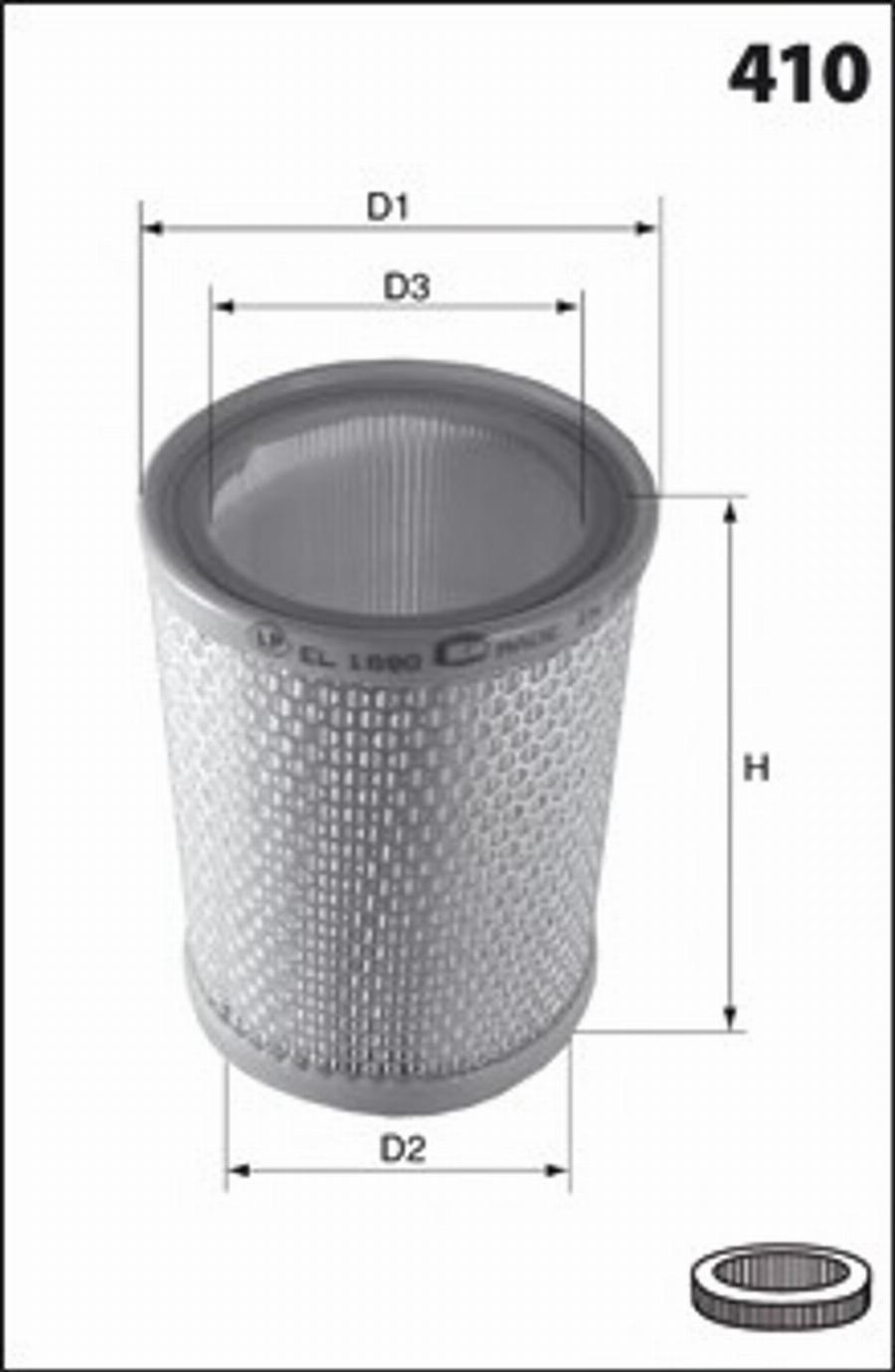 Mecafilter 151 - Air Filter, engine autospares.lv