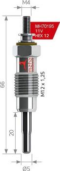 MEHA AUTOMOTIVE MH70195 - Glow Plug autospares.lv