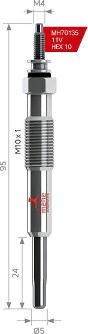 MEHA AUTOMOTIVE MH70135 - Glow Plug autospares.lv