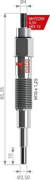 MEHA AUTOMOTIVE MH70288 - Glow Plug autospares.lv