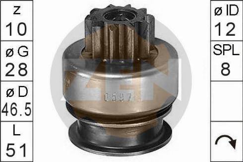 Messmer 225242 - Pinion, bendix, starter autospares.lv