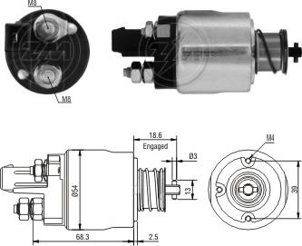 Messmer ZM4492 - Solenoid Switch, starter autospares.lv