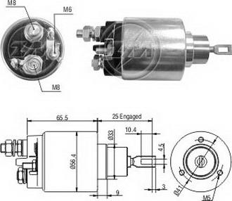 Messmer ZM479 - Solenoid Switch, starter autospares.lv