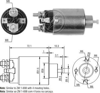 Messmer ZM5698 - Solenoid Switch, starter autospares.lv