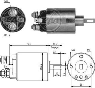 Messmer ZM584 - Solenoid Switch, starter autospares.lv