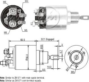 Messmer ZM580 - Solenoid Switch, starter autospares.lv